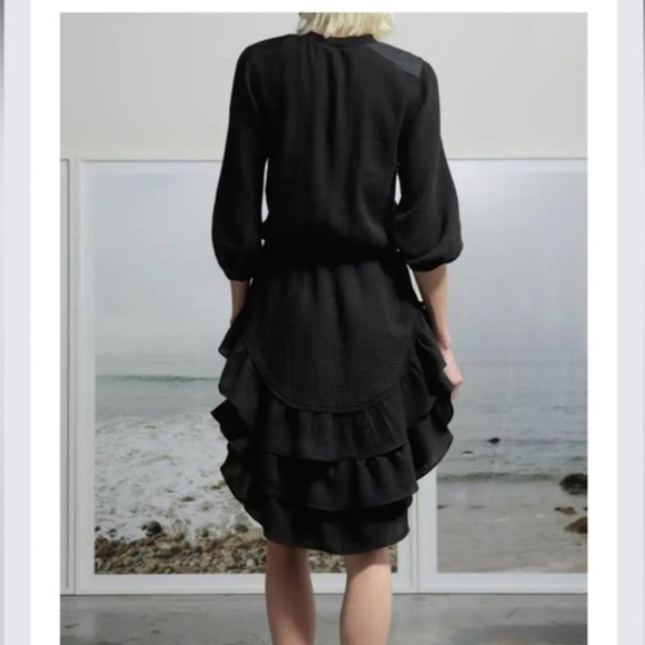 Heidi Merrick Venus Gauze Ruffle Dress black medium - Picture 2 of 11